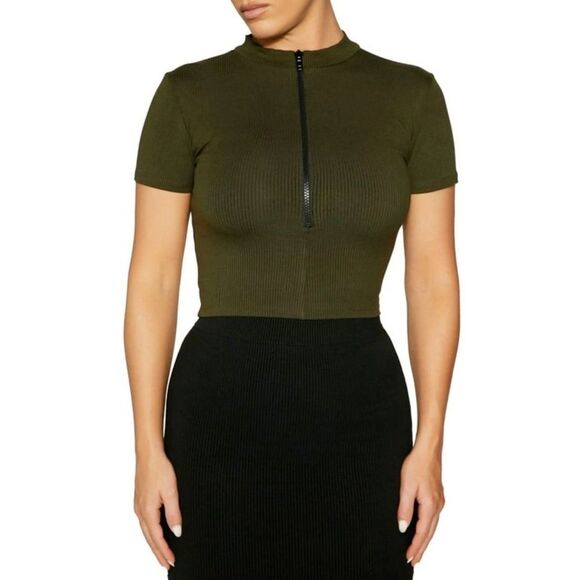 naked wardrobe Tops - NWT Naked Wardrobe Womens Snatched To The T Crop Top